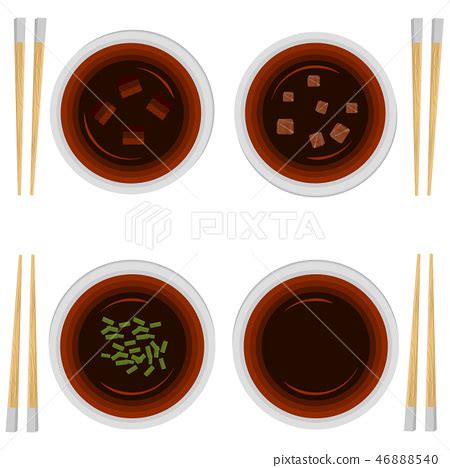 Set of portion variations of miso soup - Stock Illustration [46888540 ...