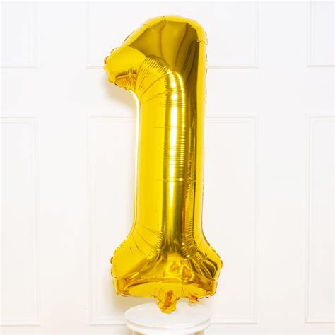 Supershape Gold Balloon Number 1 | Helium Balloons | Party Pieces