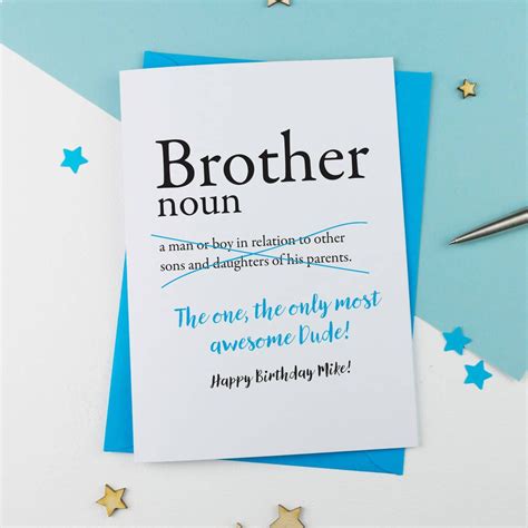 Brother Birthday Card Personalised By A is for Alphabet | Husband ...