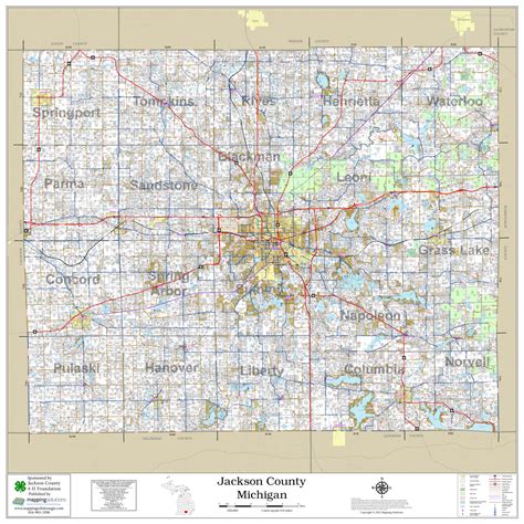 Jackson County Michigan 2022 Wall Map | Mapping Solutions