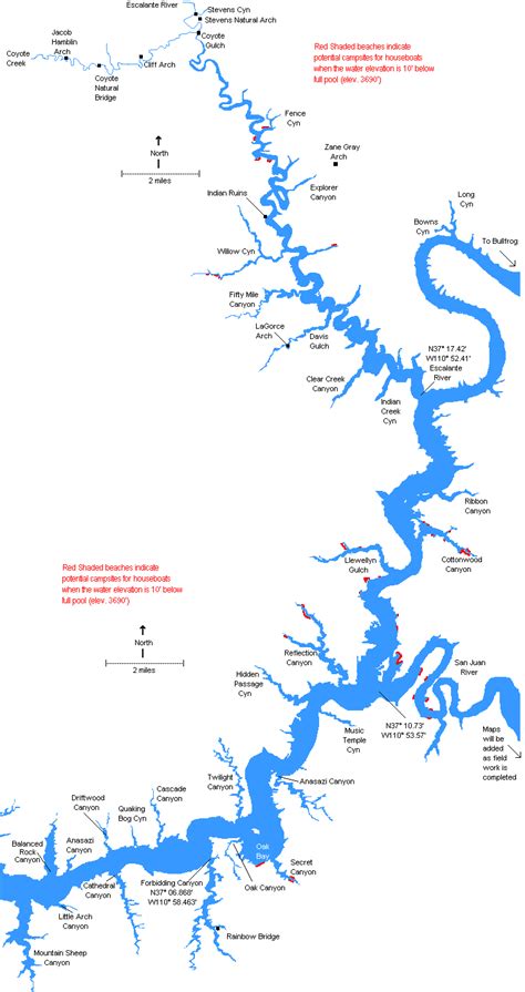 Map of Lake Powell - Captains and Crews | Lake powell map, Lake powell ...