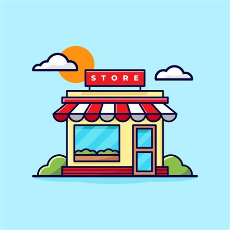 tienda de ilustración de dibujos animados 4439485 Vector en Vecteezy