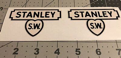 Stanley Tools Sweetheart Oak Box Logo Black White Vinyl Decals set of 2 ...