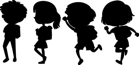 School Kids Silhouette Vector Art, Icons, and Graphics for Free Download