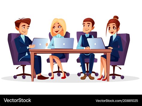 Cartoon business meeting conference Royalty Free Vector