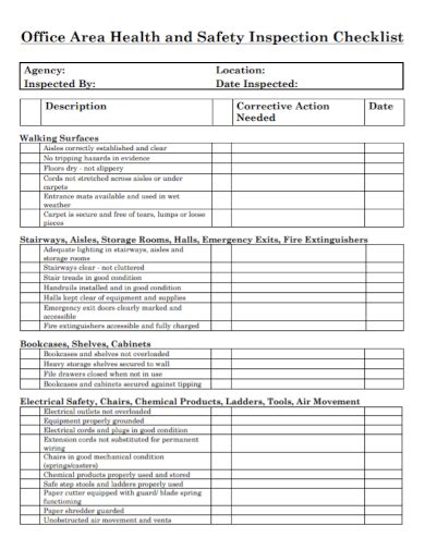 Office Safety Inspection Checklist