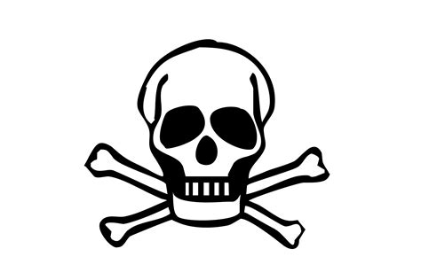 skull with 2 bones - Clip Art Library