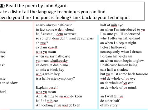 Half Caste by John Agard | Teaching Resources