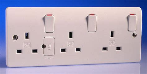 13 Amp 3 Gang DP Switched Socket - White