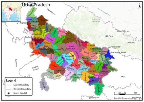 Uttar Pradesh (UP) District Map, List of Districts in Uttar Pradesh