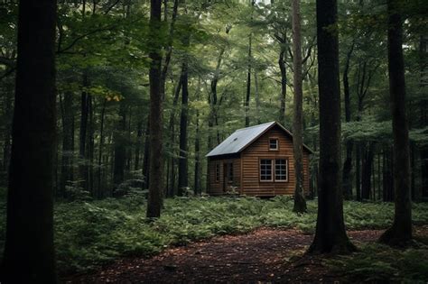 Premium Photo | Tranquil Cabin in a Secluded Forest