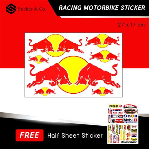 Red Bull Stickers for Helmet Motocross Racing Graphic Bike Vinyl ...