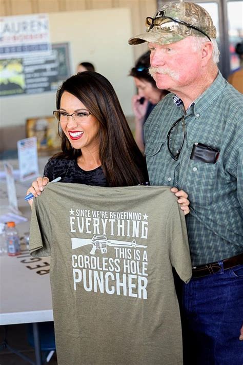 Lauren Boebert Poses with Shirt Calling AR-15 'Cordless Hole Puncher'