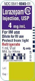 Lorazepam Injection: Package Insert / Prescribing Info