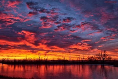 Frozen Pond Sunrise (12/13/2014). The sunrise was intense this morning ...