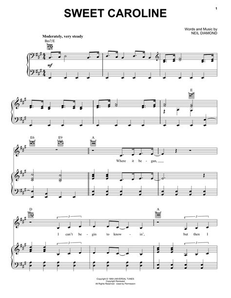 Sweet Caroline | Sheet Music Direct