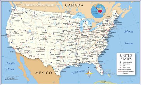 Map Of United States States And Cities - Retha Charmane