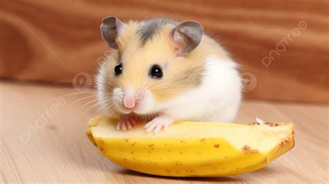 Hamster Eating A Piece Of A Banana Background, Hamster Banana Picture ...