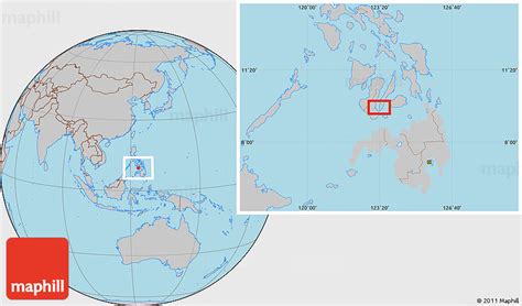 Gray Location Map of Balicasag Island