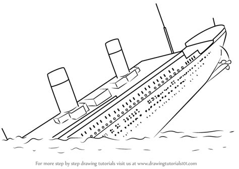 Titanic Ship Drawing Sinking