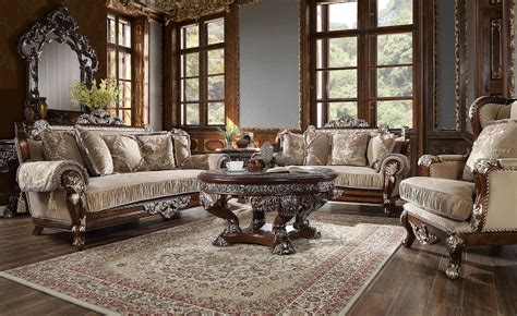 HD 562 Homey Design Upholstery Living Room Set Victorian, European ...