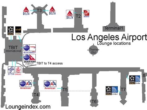 Lax Los Angeles Airport Guide Terminal Map Airport Guide Lounges ...