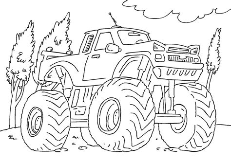 Monster Truck, : Monster Truck Jumps Over Cars Coloring - Cars Coloring ...