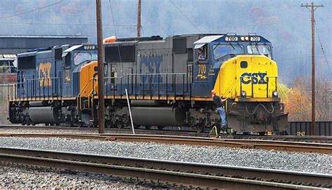 CSX Railroad EMD SD70MAC locomotives # 700 & # 722 are seen while ...