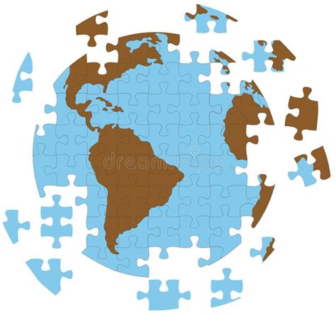 Jigsaw Puzzle Earth Globe. 'Real' jigsaw puzzle pieces form an earth ...