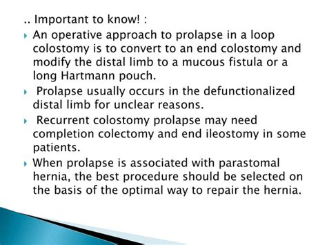 complications of colostomy