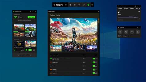 Xbox Game Bar's new widgets link to apps like XSplit