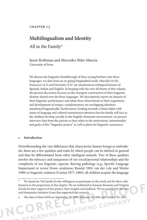 (PDF) Multilingualism and Identity: All in the Family.