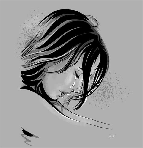 Crying girl, illustration in comic style Drawing by Andrew Turtsevych ...