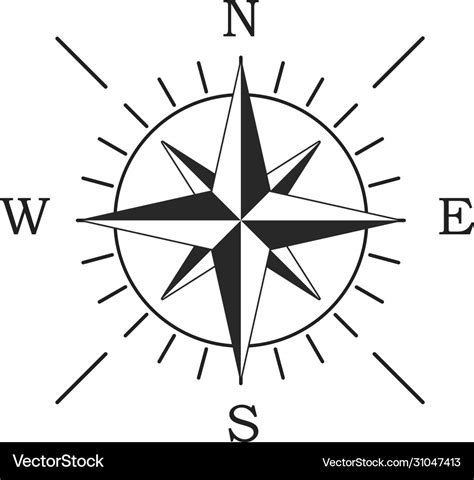 Compass icon location symbol west north south Vector Image