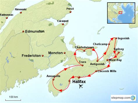 StepMap - Les Provinces Maritimes - Landkarte für Canada