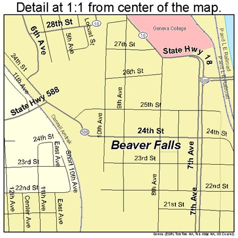 Beaver Falls Pennsylvania Street Map 4204792