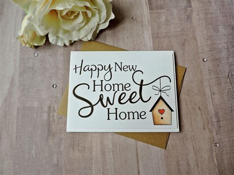 Happy New Home Sweet Home New Home Card Welcome Home Card