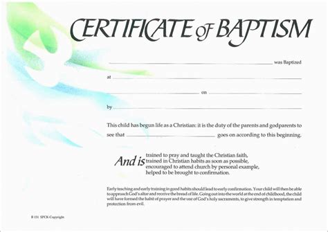 Christian Baptism Certificate Template Unique Baptism Certificate Free ...