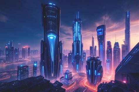 Premium Photo | Futuristic city skyline with advanced technology and ...