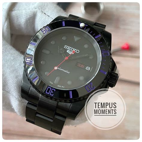 Black Panther stealth ceramic custom build watch- Seiko mod, Luxury ...