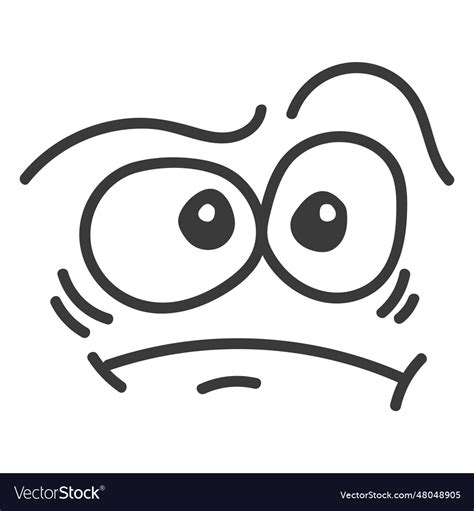 Confused emoticon face cartoon Royalty Free Vector Image