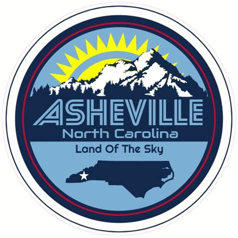 Asheville North Carolina Circle Sticker | Asheville north carolina ...