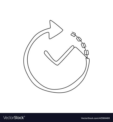 Line drawing clock icon Royalty Free Vector Image