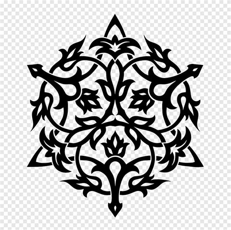 Round black and white logo, Islamic geometric patterns Ornament Art ...