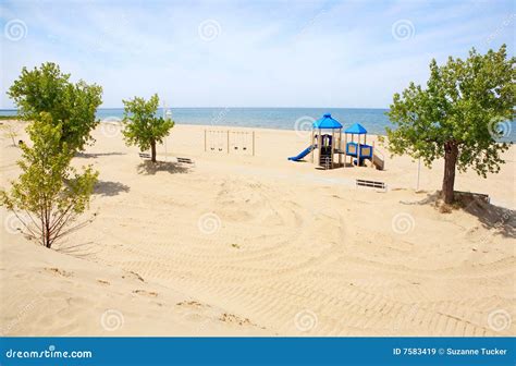 Playground Equipment on the Beach Stock Image - Image of benton ...