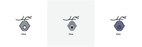 hive icon. Line, solid and filled outline colorful version, outline and ...