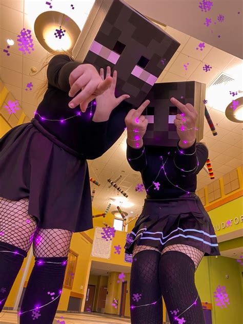 minecraft cosplay DIY cute pretty sexy girl purple gamer girl gaming ...