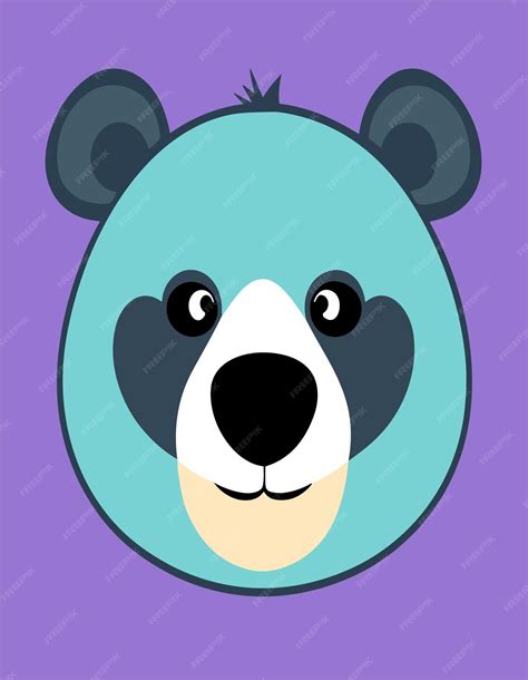 Premium Vector | Beautiful bear face 2d vector design