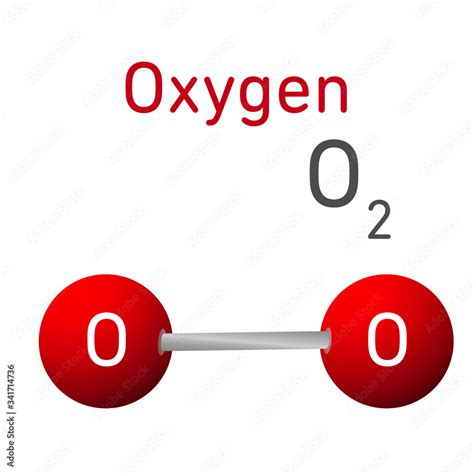 Oxygen O2 Structural Chemical Formula Model Stock Vector | Adobe Stock