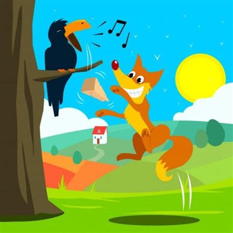 The Fox and The Crow Story for Kids from Aesop Fables